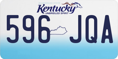 KY license plate 596JQA