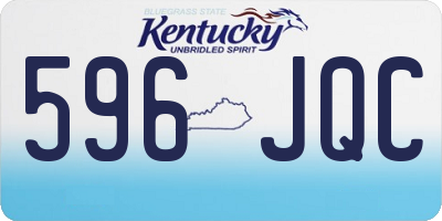 KY license plate 596JQC