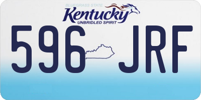 KY license plate 596JRF