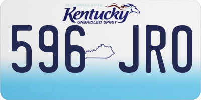 KY license plate 596JRO