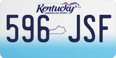 KY license plate 596JSF