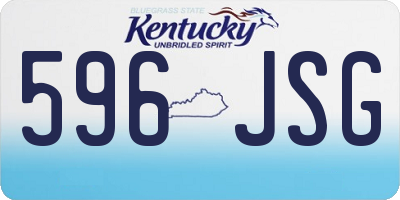 KY license plate 596JSG