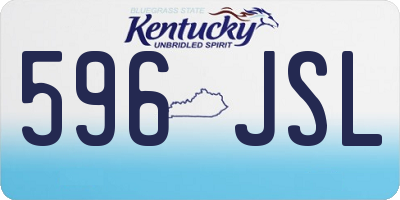 KY license plate 596JSL