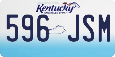 KY license plate 596JSM