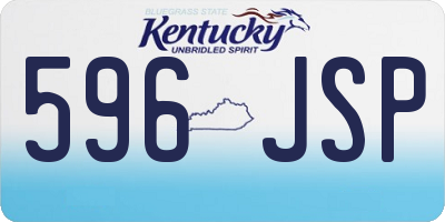KY license plate 596JSP