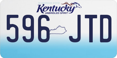 KY license plate 596JTD