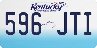 KY license plate 596JTI