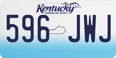 KY license plate 596JWJ