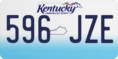 KY license plate 596JZE