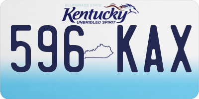 KY license plate 596KAX