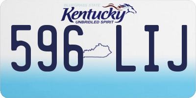 KY license plate 596LIJ