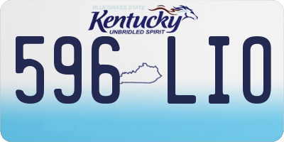 KY license plate 596LIO