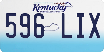 KY license plate 596LIX
