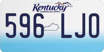KY license plate 596LJO
