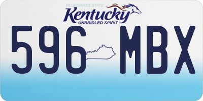 KY license plate 596MBX