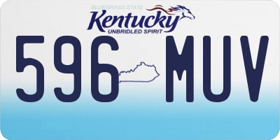 KY license plate 596MUV