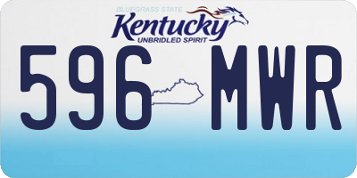 KY license plate 596MWR