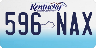 KY license plate 596NAX
