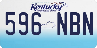 KY license plate 596NBN