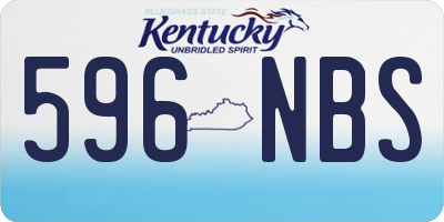 KY license plate 596NBS