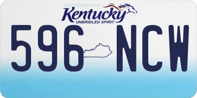 KY license plate 596NCW