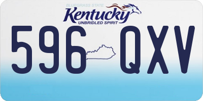KY license plate 596QXV