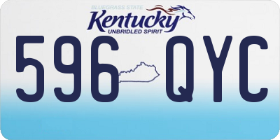 KY license plate 596QYC
