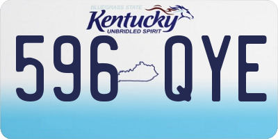 KY license plate 596QYE