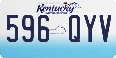 KY license plate 596QYV