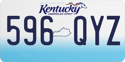 KY license plate 596QYZ