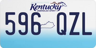 KY license plate 596QZL