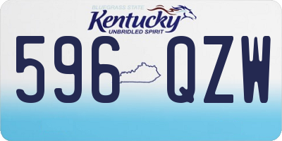 KY license plate 596QZW