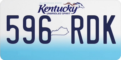 KY license plate 596RDK