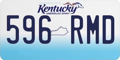 KY license plate 596RMD