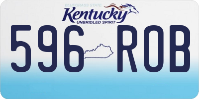 KY license plate 596ROB