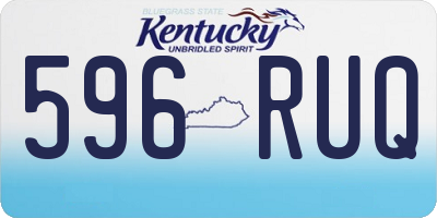 KY license plate 596RUQ