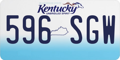KY license plate 596SGW