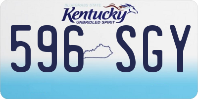 KY license plate 596SGY