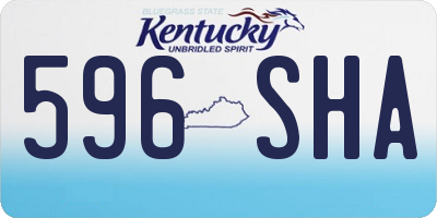 KY license plate 596SHA