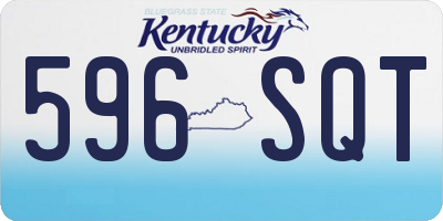 KY license plate 596SQT