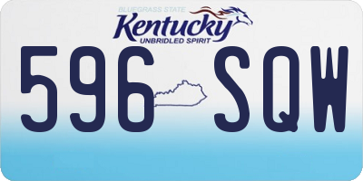 KY license plate 596SQW