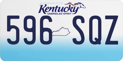 KY license plate 596SQZ