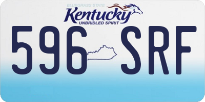 KY license plate 596SRF