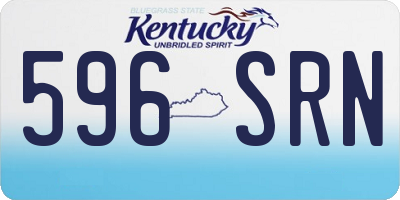 KY license plate 596SRN