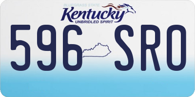 KY license plate 596SRO