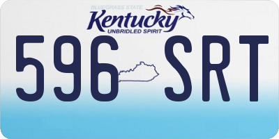 KY license plate 596SRT
