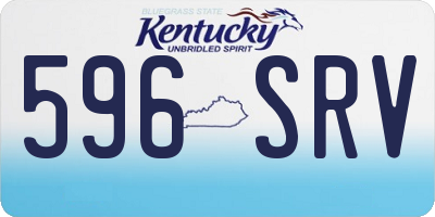 KY license plate 596SRV