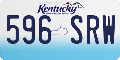 KY license plate 596SRW