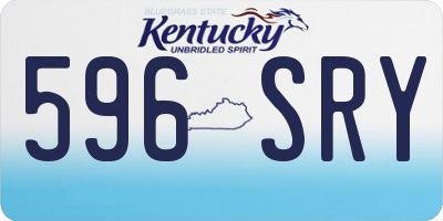 KY license plate 596SRY