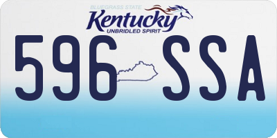 KY license plate 596SSA
